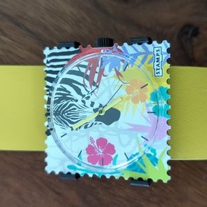 Brand new S.T.A.M.P.S. zibra watch with yellow band (needs new battery)